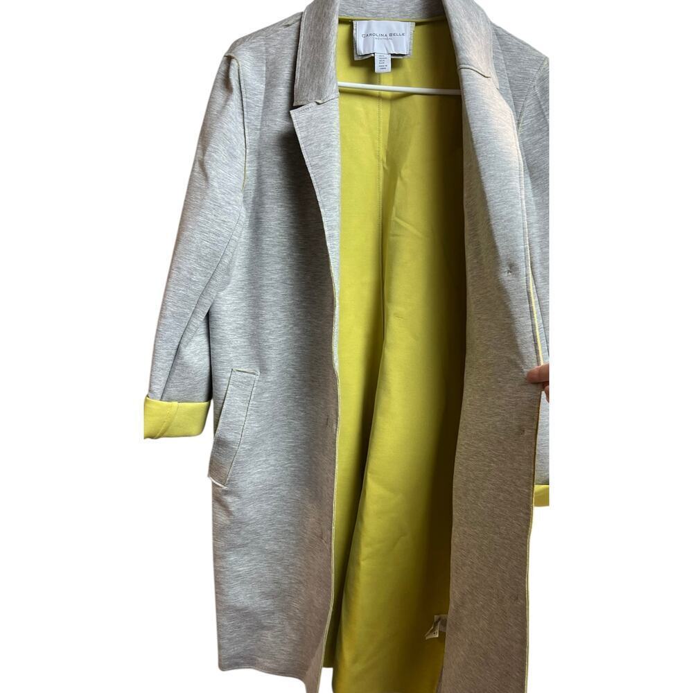 Carolina Belle Montreal Long Gray Duster Coatigan Gray Yellow Medium - Picture 3 of 10